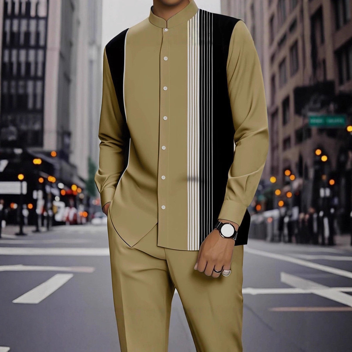 KZZ regular casual long sleeved and pocket casual pants